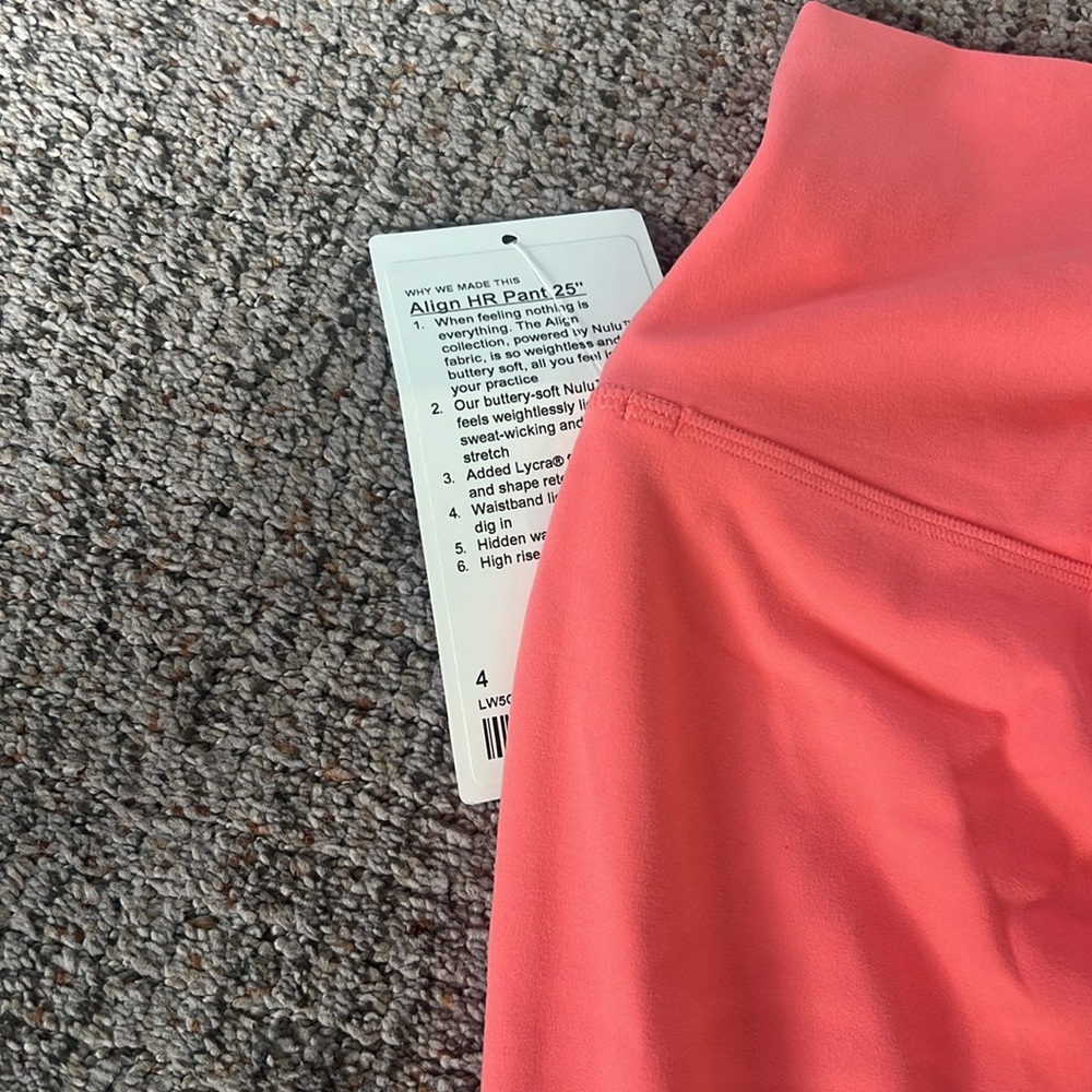 NWT ๐ Lululemon Raspberry Cream Align High Ride Pant 25โ Size 4 - Picture 8 of 8